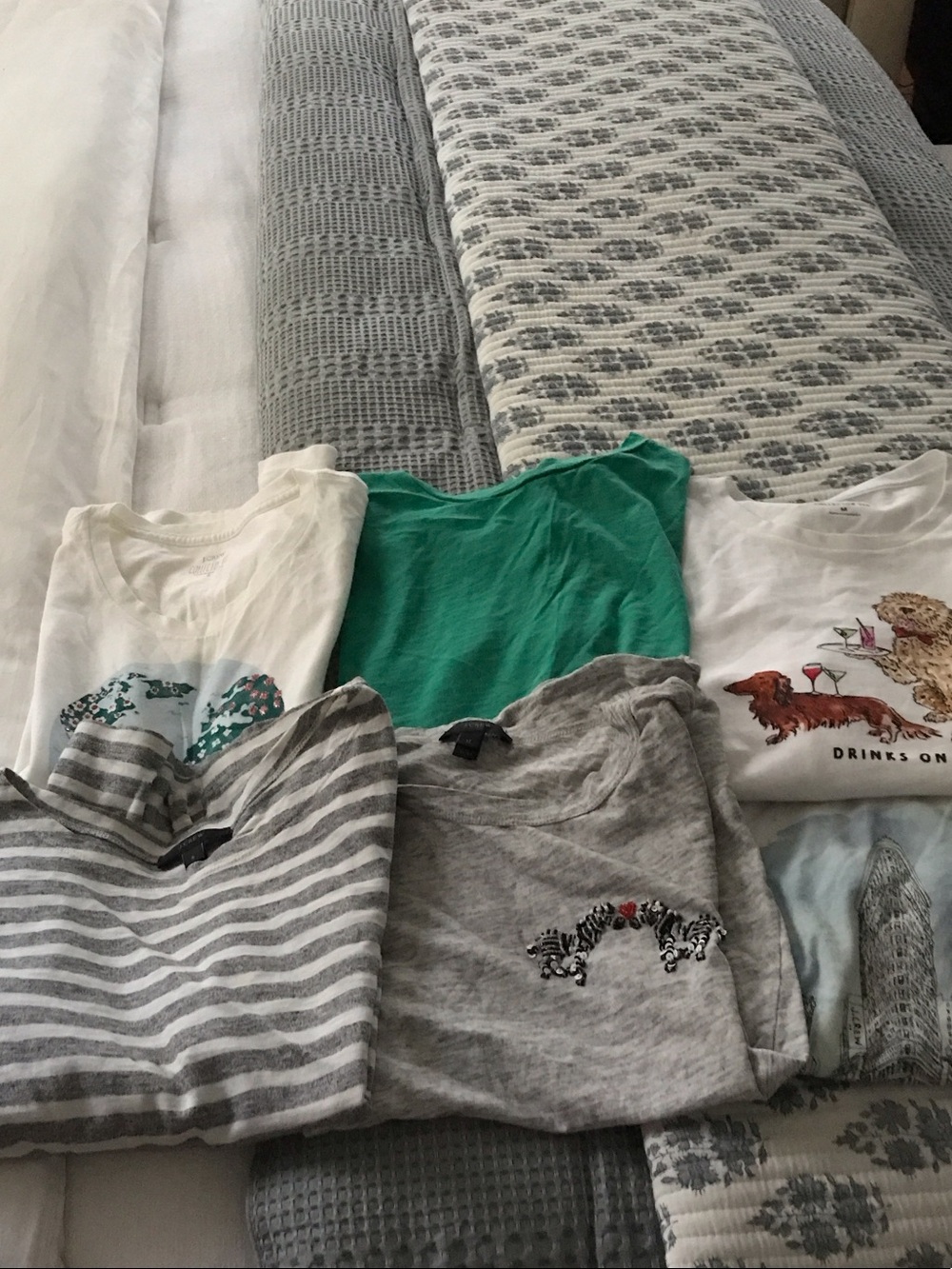6 h crew Mixed Casual Tops Bundle - Green, Gray, White